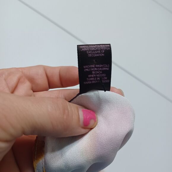 Trully Dress Womens 12 White Colorful Floral Fit Sleeveless Knee Length Lined - Picture 5 of 12